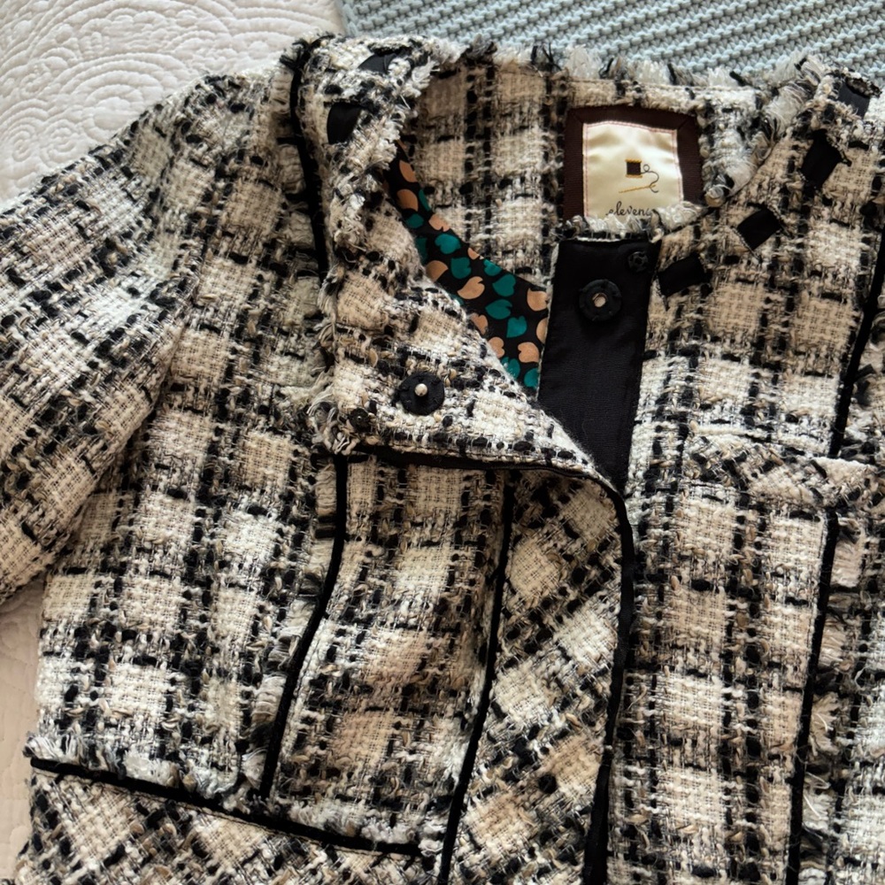 Elevenses Black and White Tweed Blazer
